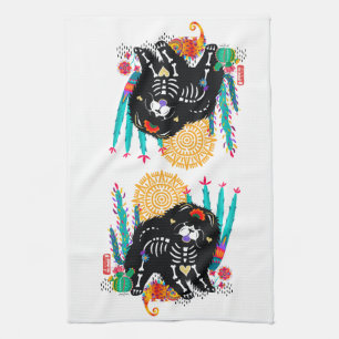 SUGARSKULL NIRVANA chow dog halloween Kitchen Towel