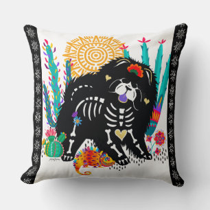 SUGARSKULL NIRVANA Chow Dog Throw Pillow