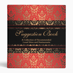 Suggestion Recommendation Book for Hotel or B&B Binder