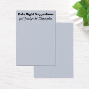 Suggestions de la nuit Date simple Carte bleue Dus