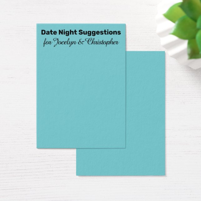 Suggestions de la nuit de date simple Carte Turquo (Bureau)