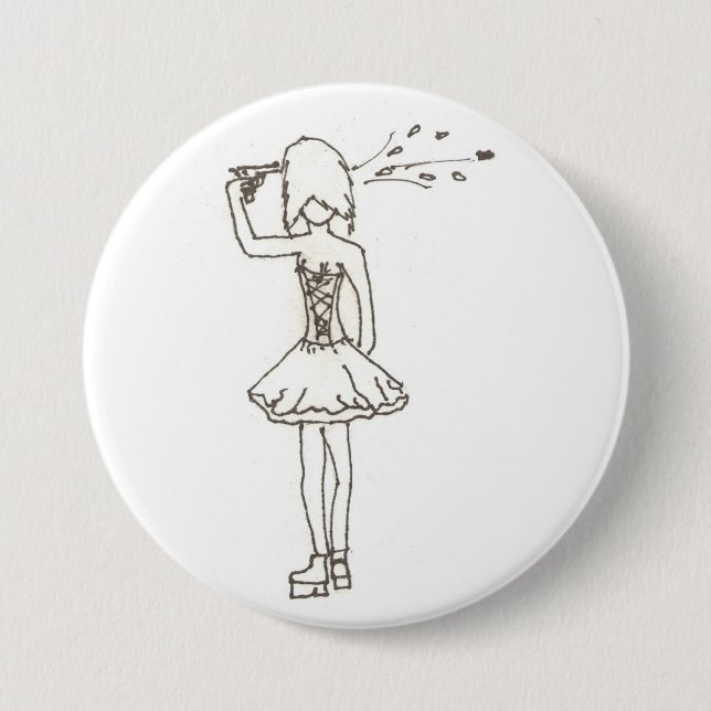 Suicidal Girl 3 Inch Round Button (Front)