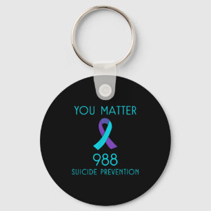 Suicide Awareness 988 Prevention Artwork Keychain
