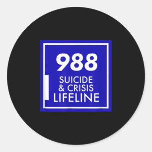 Suicide Awareness - 988 Shirt - Suicide Prevention Classic Round Sticker