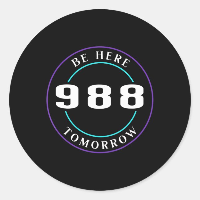 Suicide Awareness 988 - Suicide Prevention 1 Classic Round Sticker (Front)
