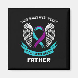 Suicide Awareness Dad Teal And Purple Ribbon Loss  Magnet