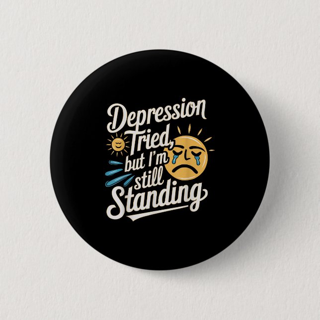 Suicide Awareness Depression Anxiety Mental Health 2 Inch Round Button (Front)