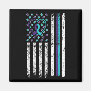 Suicide Awareness Flag Anxiety Mental Health Thera Magnet