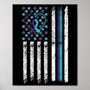 Suicide Awareness Flag Anxiety Mental Health Thera Poster