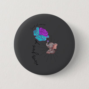 Suicide Awareness Flower Elephant Ribbon Graphic  2 Inch Round Button