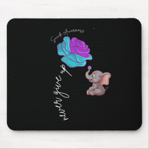 Suicide Awareness Flower Elephant Ribbon Graphic  Mouse Pad