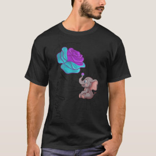 Suicide Awareness Flower Elephant Ribbon Graphic  T-Shirt