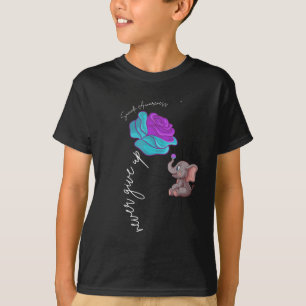 Suicide Awareness Flower Elephant Ribbon Graphic T-Shirt