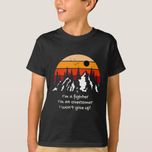 Suicide Awareness I Am A Fighter Retro Sunset Depr T-Shirt