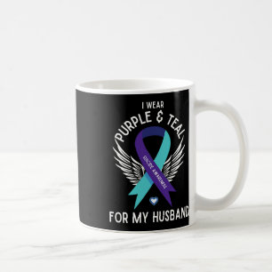 Suicide Awareness I Wear Teal And Purple For My Hu Coffee Mug