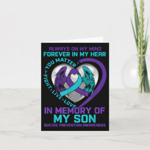 Suicide Awareness In Memory Of My Son You Semicolo Card