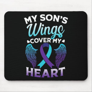 Suicide Awareness Memory of Son Wings Cover Heart  Mouse Pad