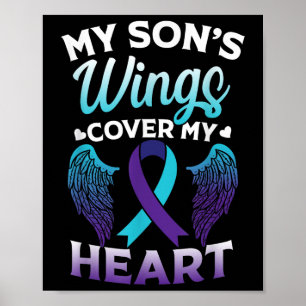 Suicide Awareness Memory Of Son Wings Cover Heart Poster