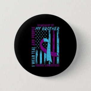 Suicide Awareness Month America Flag In Memory Of 2 Inch Round Button