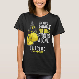 Suicide Awareness Month Boxing Gloves Yellow Ribbo T-Shirt