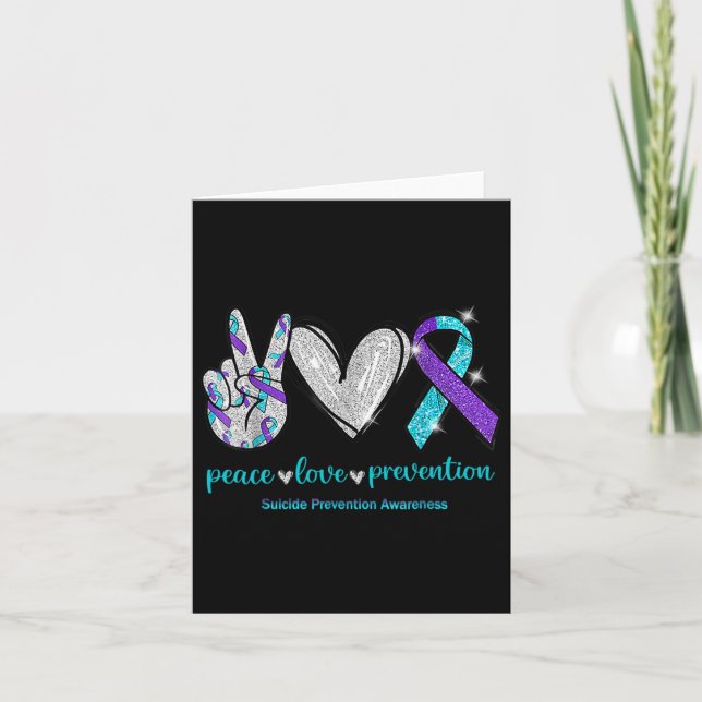 Suicide Awareness Peace Love Prevention 1  Card (Front)