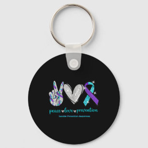 Suicide Awareness Peace Love Prevention 1  Keychain