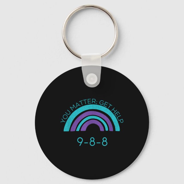 Suicide Awareness Prevention 988  Keychain (Front)