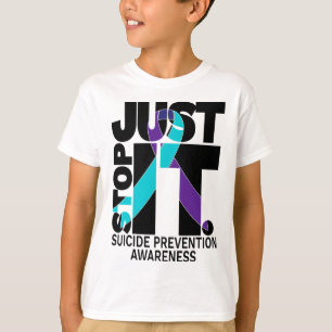 Suicide Awareness Prevention Black Text  T-Shirt