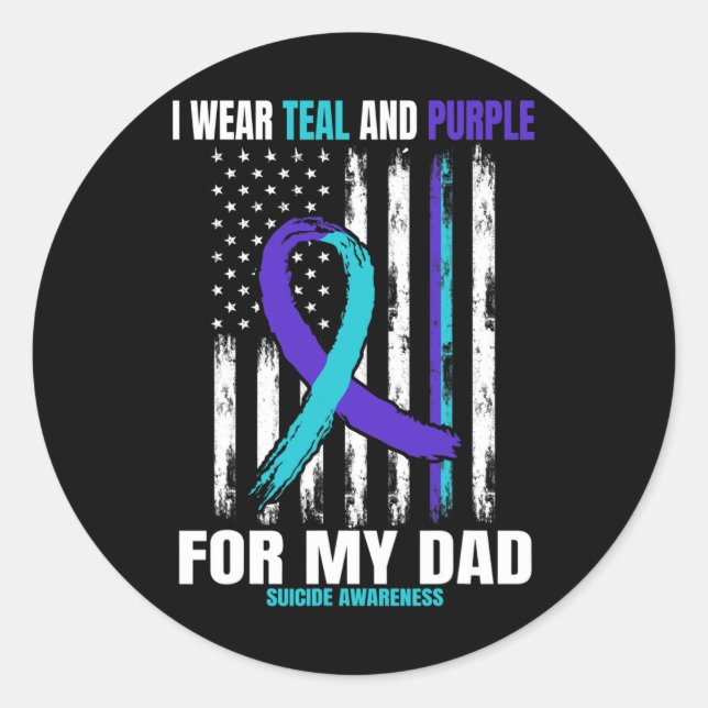 Suicide Awareness Prevention Dad Women Men America Classic Round Sticker (Front)