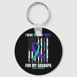 Suicide Awareness Prevention Grandpa Women Men Ame Keychain