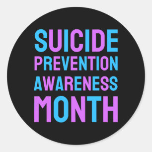 Suicide Awareness Prevention Rainbow Heart Mom Dad Classic Round Sticker
