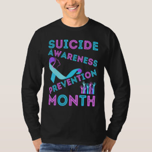 Suicide Awareness Prevention Rainbow Heart Mom Dad T-Shirt