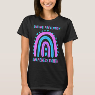 Suicide Awareness Prevention Rainbow Heart Mom Dad T-Shirt