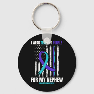 Suicide Awareness Prevention Women Men Nephew Amer Keychain
