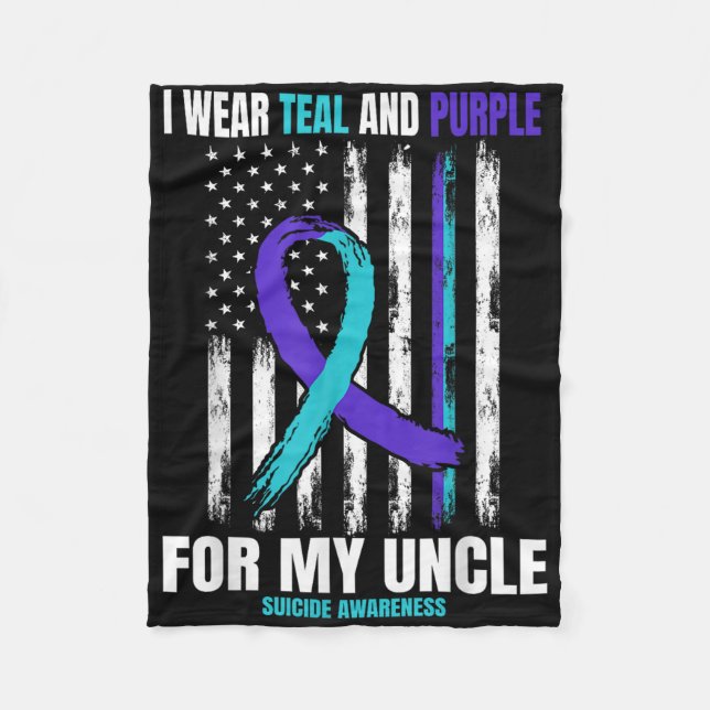 Suicide Awareness Prevention Women Men Uncle Ameri Fleece Blanket (Front)
