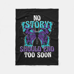 Suicide Awareness Ribbon Butterfly Suicide Fleece Blanket