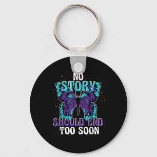 Suicide Awareness Ribbon Butterfly Suicide Prevent Keychain