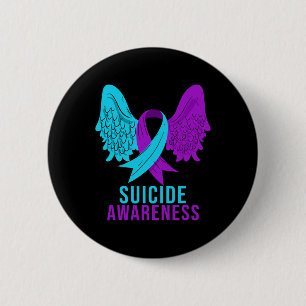 Suicide Awareness Ribbon Mental Health Depression 2 Inch Round Button