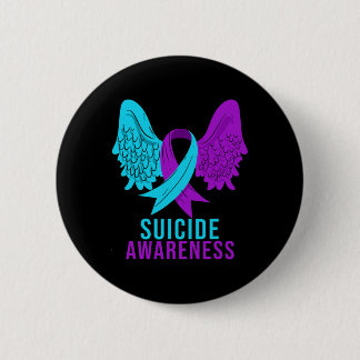 Suicide Awareness Ribbon Mental Health Depression  2 Inch Round Button