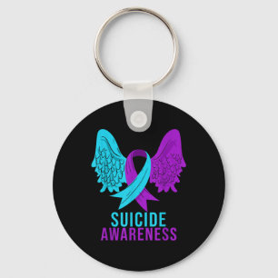 Suicide Awareness Ribbon Mental Health Depression Keychain