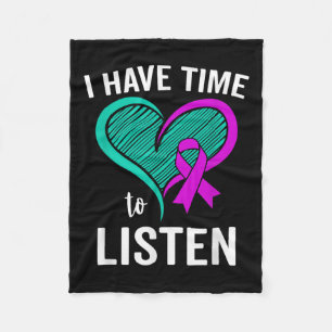 Suicide Awareness Ribbon Mental Health I Have Fleece Blanket