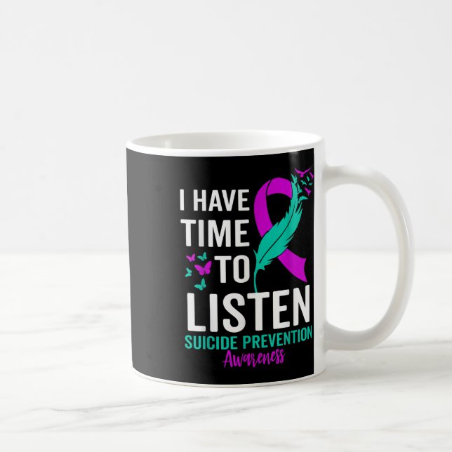 Suicide Awareness Ribbon Mental Health Suicide Pre Coffee Mug (Right)