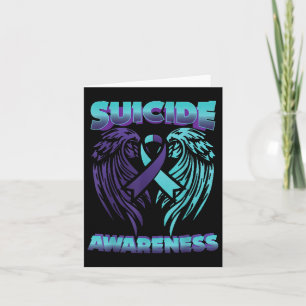 Suicide Awareness Ribbon Wings Suicide Prevention Card