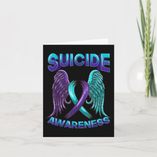 Suicide Awareness Ribbon With Wings Suicide Surviv Card