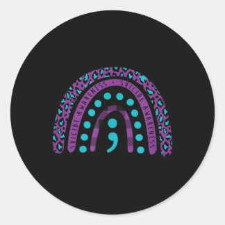 Suicide Awareness Semicolon - Suicide Prevention A Classic Round Sticker