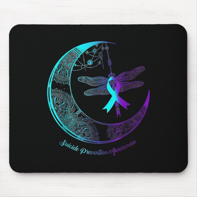 Suicide Awareness Shirt Dragonfly Moon Suicide Pre Mouse Pad (Front)
