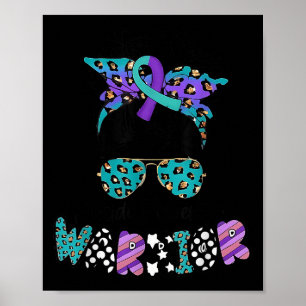 Suicide Awareness Shirt Messy Bun Hair Suicide Pre Poster