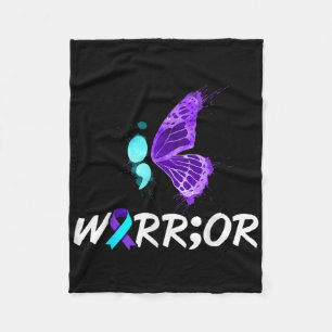 Suicide Awareness Shirt Semicolon Butterfly Suicid Fleece Blanket