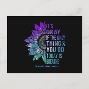 Suicide Awareness Shirt Sunflower Gift For Him her Postcard