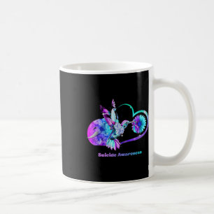 Suicide Awareness Shirt Sunflower Heart Purple Coffee Mug